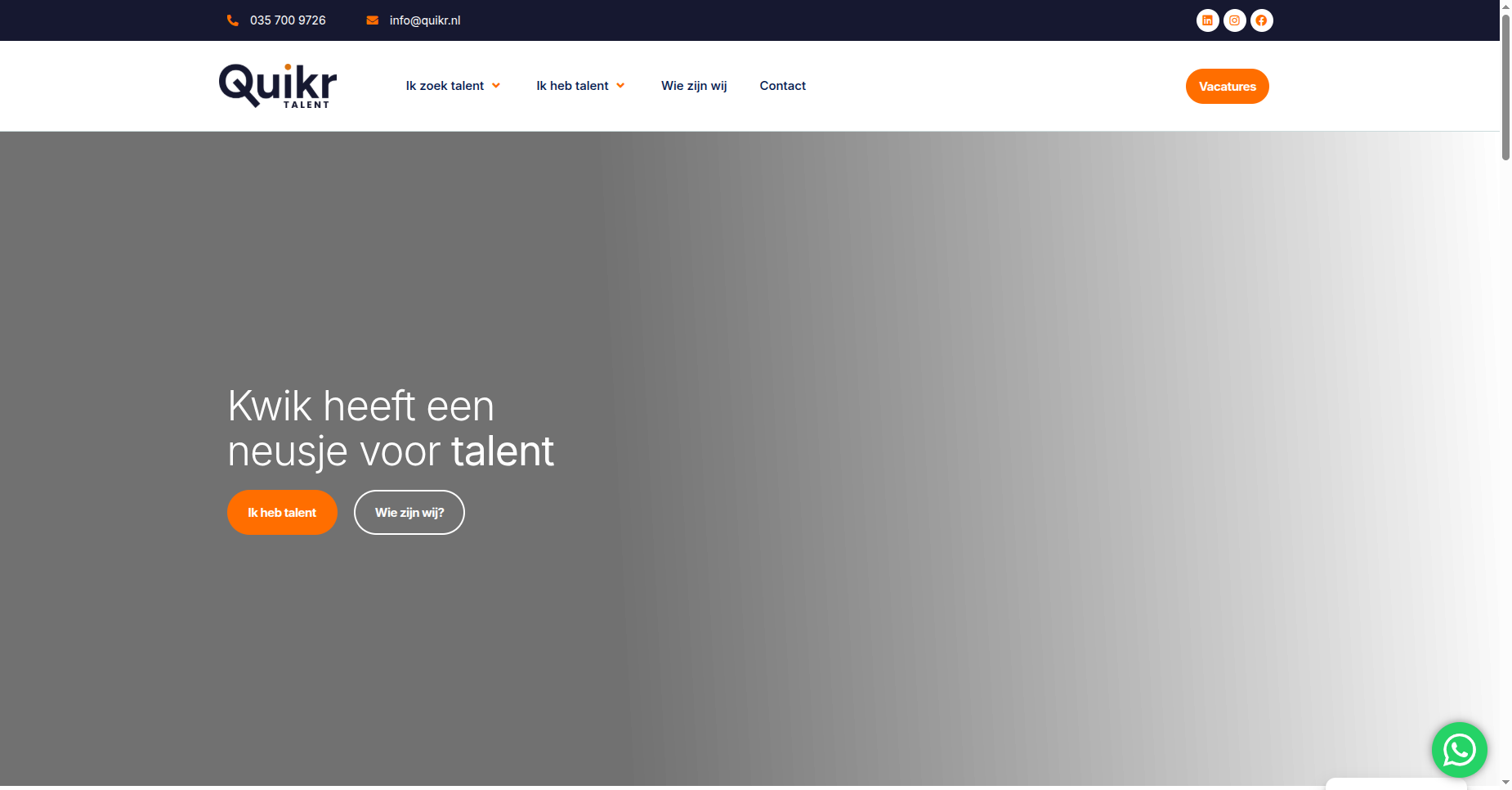 Quikr Talent Website Screenshot