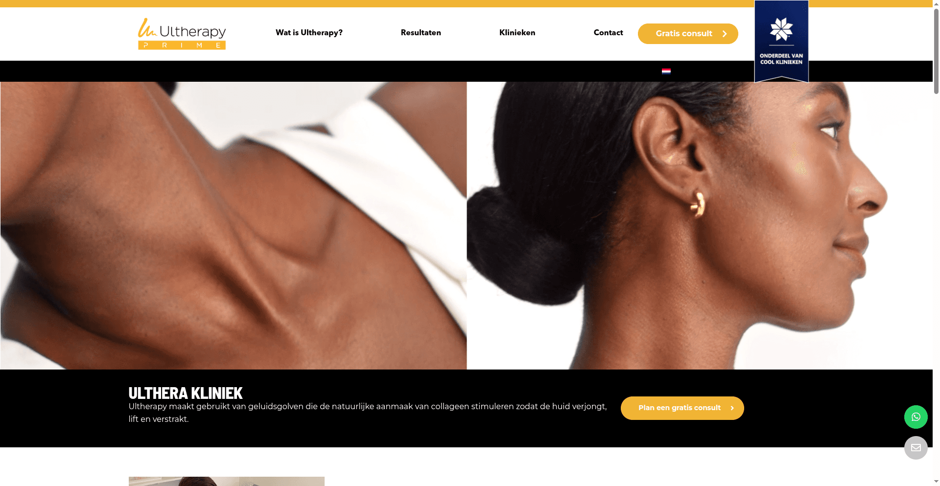 Ulthera Kliniek Website Screenshot